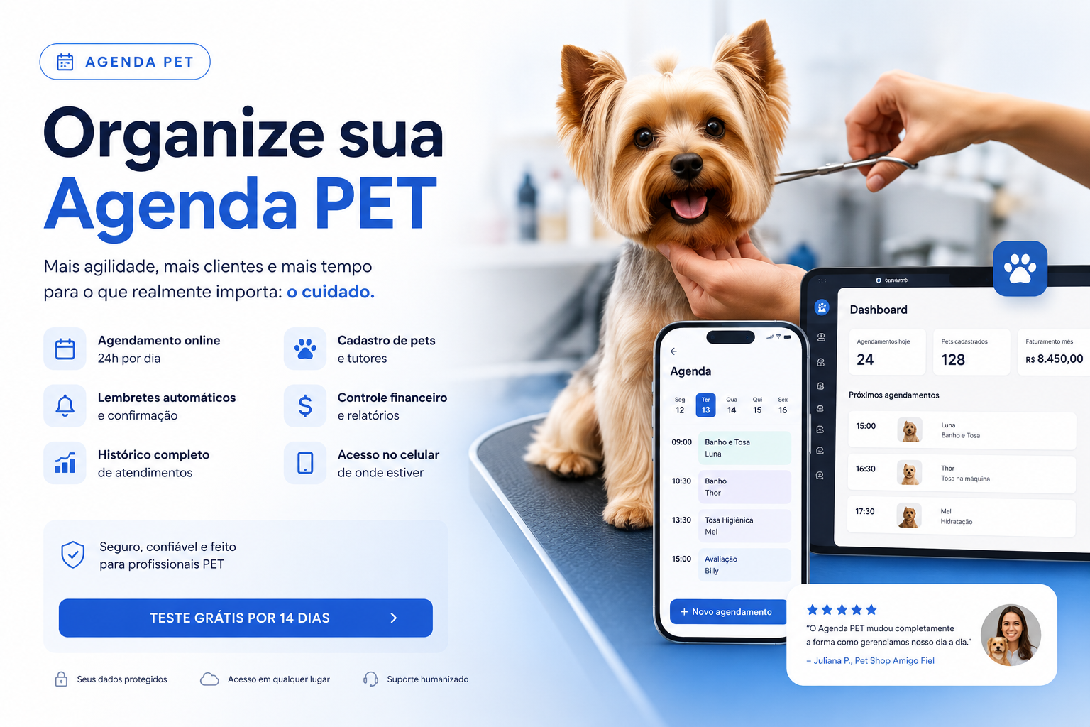 Mockup mobile do Agenda PET